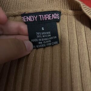 Trendy Threads Tan Ribbed Cardigan
